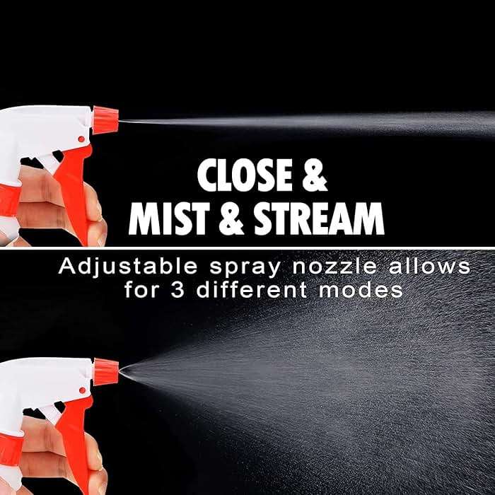 JohnBee Empty Spray Bottles (16oz/2Pack) - Adjustable Spray Bottles for Cleaning Solutions - No Leak and Clog - HDPE spray bottle For Plants, Pet, Vinegar, BBQ, and Rubbing Alcohol - Image 3