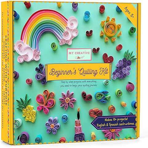 MY CREATIVE CAMP Beginner's Quilling Kit for Kids and Adults, DIY Craft Kit for Kids and Adults, Paper Quilling Kit for Beginners with Tools, Instructions & Storage Box, Makes 10+ Fun Projects - Image 1