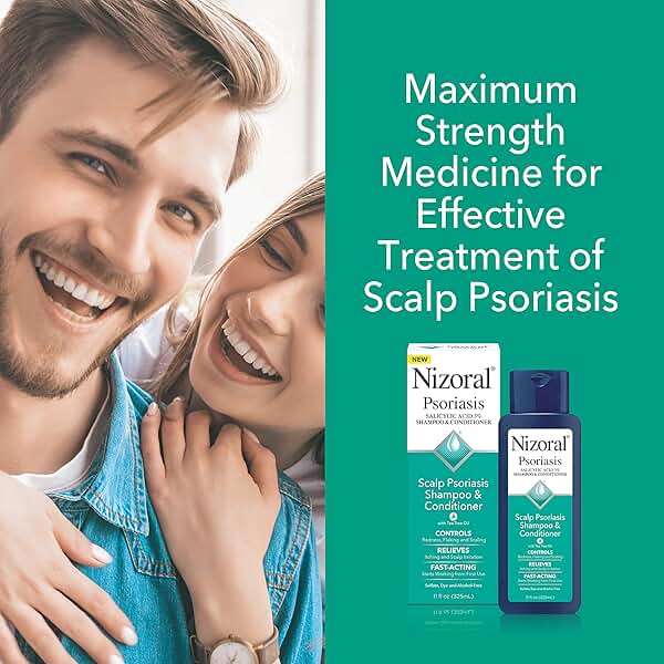 Nizoral Psoriasis Shampoo & Conditioner, 11 Oz, Gentle Scalp Treatment, Relieves Itching and Flaking, Redness and Scaling Effective Scalp Psoriasis Shampoo with Salicylic Acid and Tea Tree Oil - Image 5