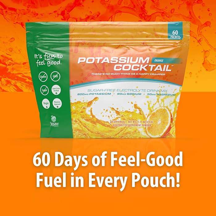 Jigsaw Health Potassium Cocktail | Formerly Pickleball Cocktail | Orange Flavor | 60 Servings (Packets) - Image 3