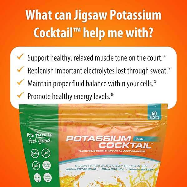 Jigsaw Health Potassium Cocktail | Formerly Pickleball Cocktail | Orange Flavor | 60 Servings (Packets) - Image 7