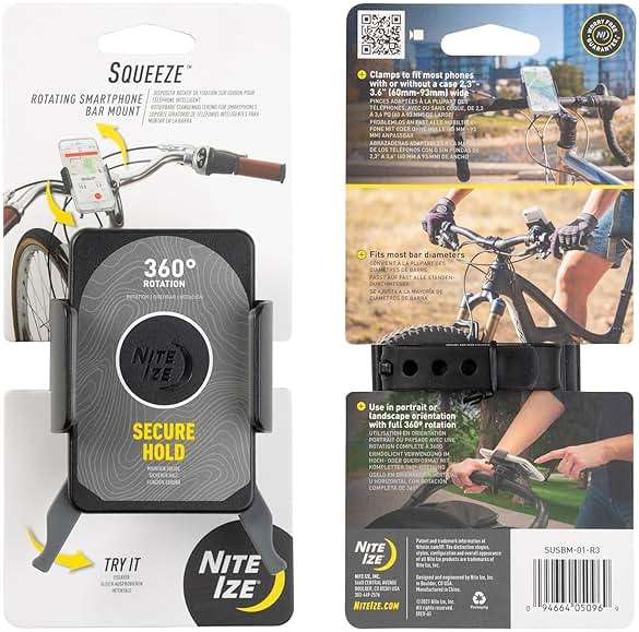 Nite Ize Squeeze Rotating Smartphone Bar Mount, Universal Bike Phone Holder For Bar or Stem, Compatible With MagSafe iPhone 12 Pro Max/Mini/Galaxy/Edge/Google Pixel and more - Image 9
