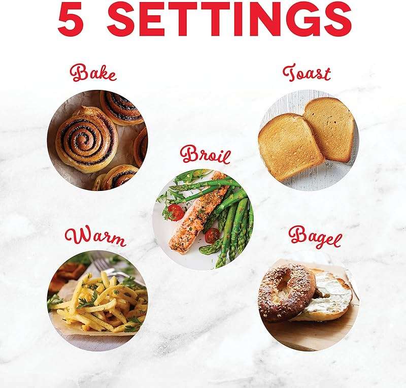 Dash Express Toaster Oven - Space-Saving Countertop Design - Versatile Use with adjustable temperature dial & Quick Heat-Up System - Dishwasher Safe Accessories - Bake, Broil & Toast - Black - Image 3