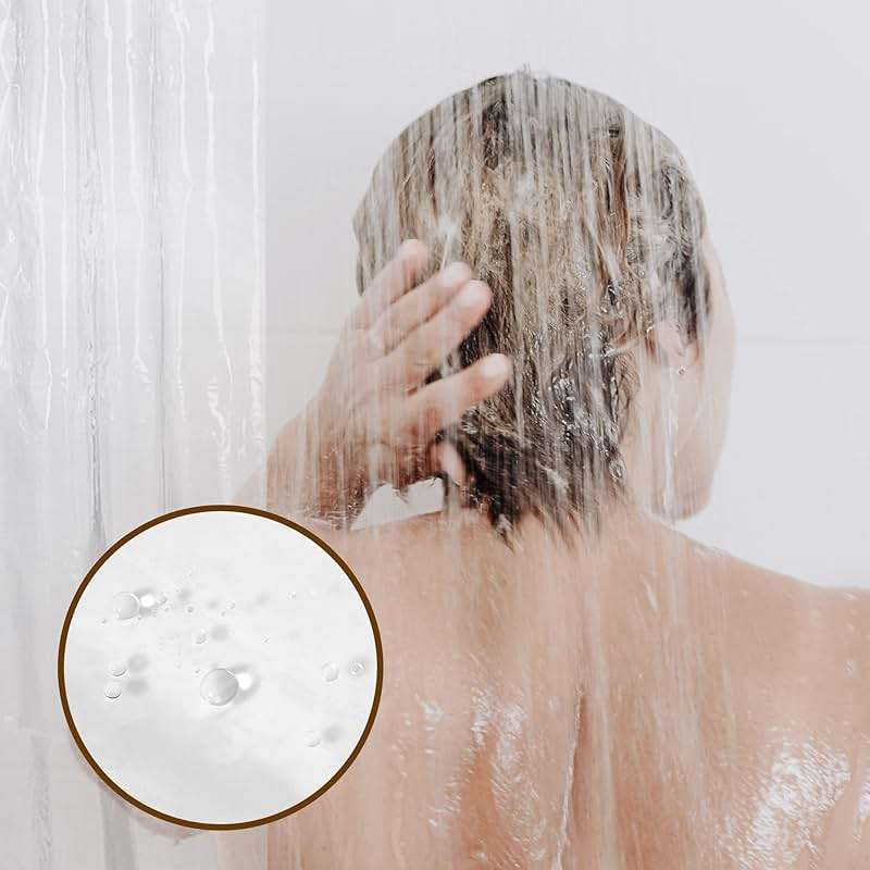 Barossa Design Plastic Shower Liner Clear - Premium PEVA Shower Curtain Liner with Rustproof Grommets and 3 Magnets, Waterproof Cute Lightweight Standard Size Bathroom Curtains - Clear - Image 9