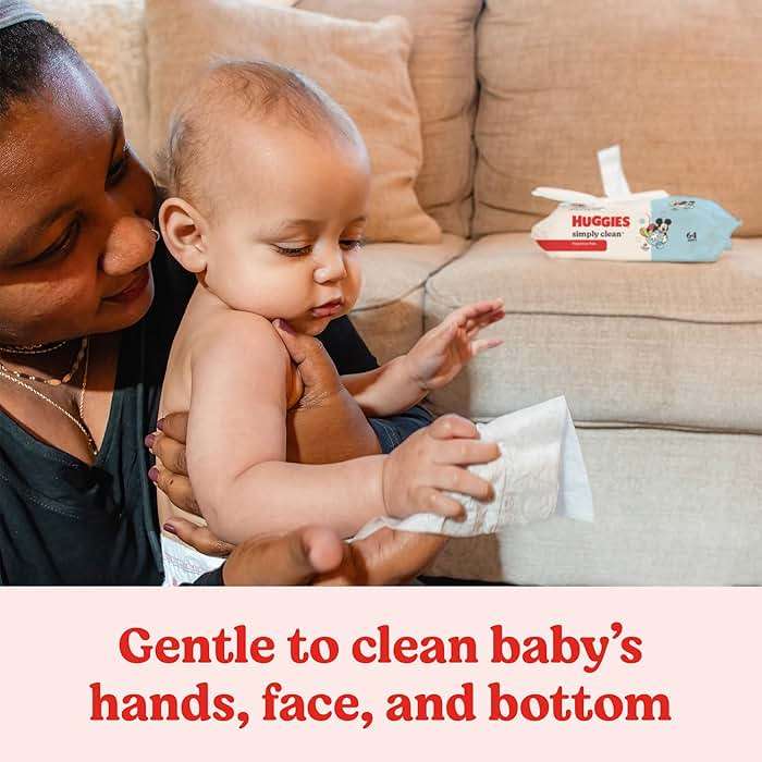 Huggies Simply Clean Unscented Baby Diaper Wipes, 11 Flip-Top Packs (704 Wipes Total), Packaging May Vary - Image 7