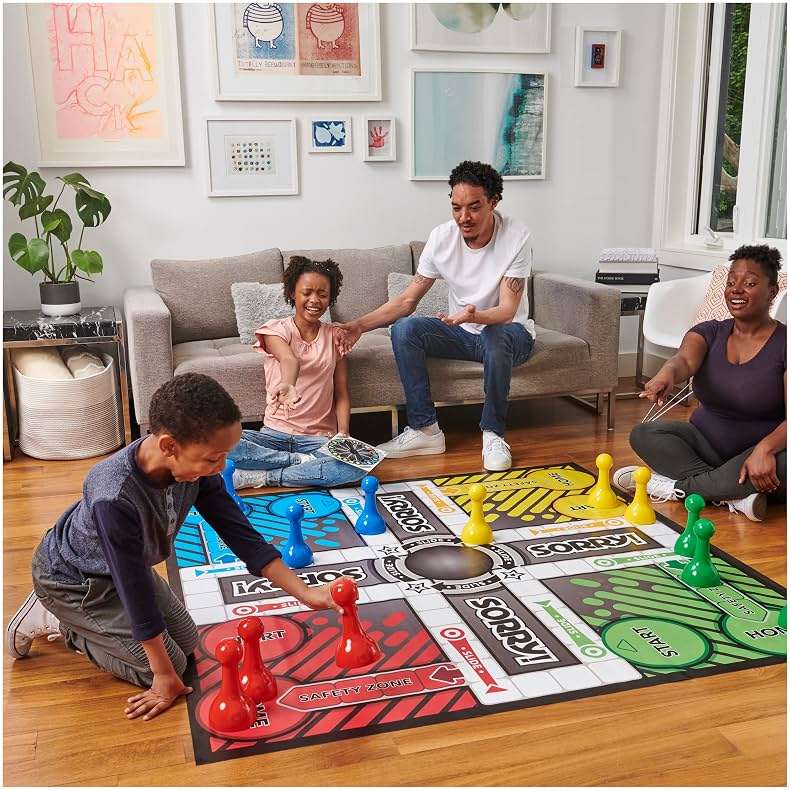 Giant Sorry Classic Family Board Game Indoor Outdoor Retro Party Activity Summer Toy with Oversized Gameboard, for Adults and Kids Ages 6 and up - Image 2