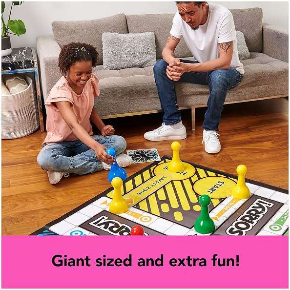 Giant Sorry Classic Family Board Game Indoor Outdoor Retro Party Activity Summer Toy with Oversized Gameboard, for Adults and Kids Ages 6 and up - Image 4