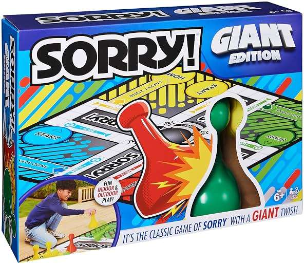 Giant Sorry Classic Family Board Game Indoor Outdoor Retro Party Activity Summer Toy with Oversized Gameboard, for Adults and Kids Ages 6 and up - Image 8