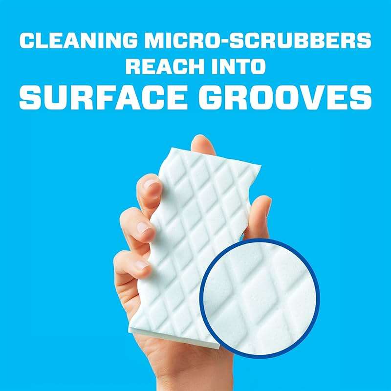 Mr. Clean Magic Eraser Sponge, All Purpose Cleaner, Cleaning Scrubber, Wall, Sneaker, Kitchen, Bathroom, Shower Cleaner, Cleaning Supplies, Melamine Sponge, Cleaning Pads, Extra Durable, 10ct - Image 6