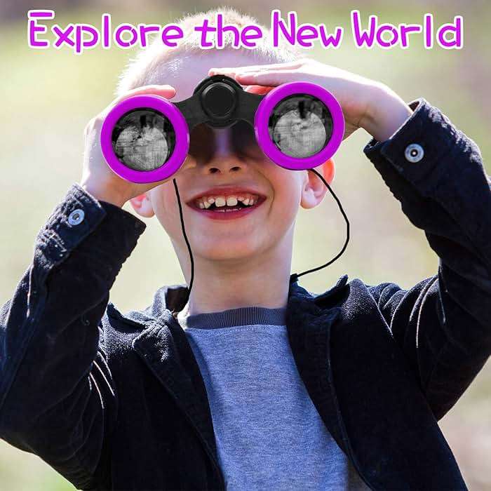 Scotamalone Kids Binoculars Shock Proof Toy Binoculars Set for Age 3-12 Years Old Boys Girls Bird Watching Educational Learning Hunting Hiking Birthday Presents - Image 3