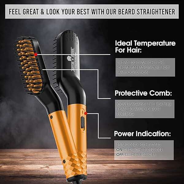 Beard Straightener Grooming Kit for Men, Beard Growth Kit, Wash, Brush & Comb, Unscented Growth Oil, All Natural Sandalwood Balm, Conditioner, Razor & Scissors, Great Gift Idea for Men's (Bamboo) - Image 2