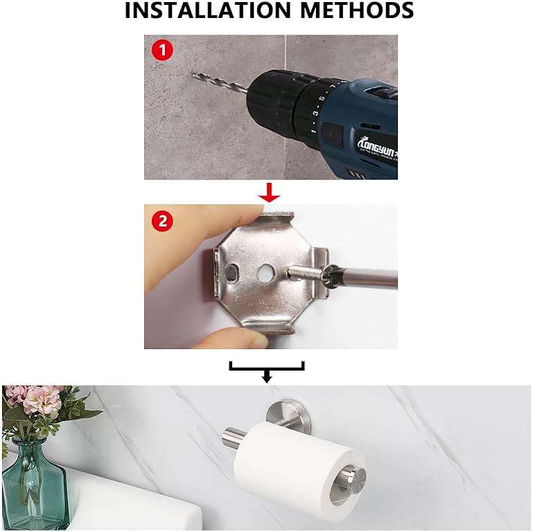 NearMoon Bathroom Toilet Paper Holder, Premium SUS304 Stainless Steel Rustproof Wall Mounted Toilet Roll Holder for Bathroom, Kitchen (1 Pack, Brushed Nickel) - Image 8