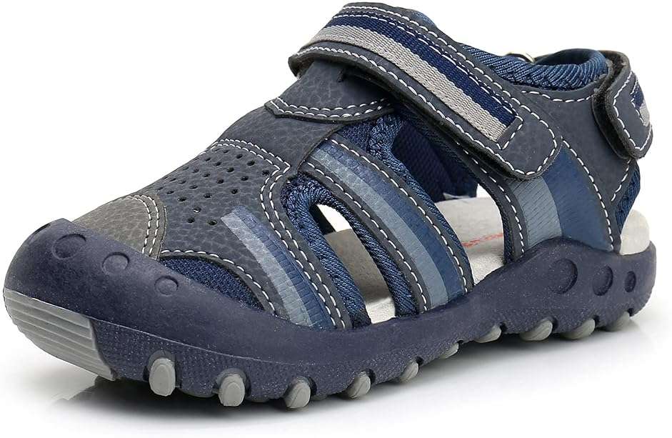 Apakowa Kids Boys Sandals Summer Outdoor Athletic Double Strap Closed-Toe Beach Sandals Sport (Toddler/Little Kid) - Image 1