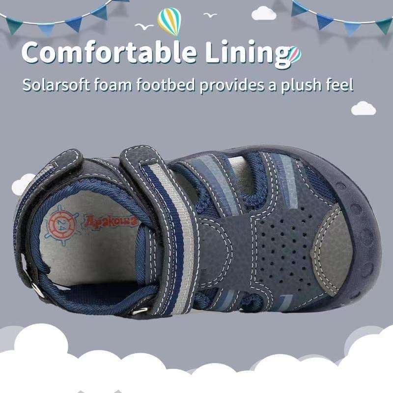 Apakowa Kids Boys Sandals Summer Outdoor Athletic Double Strap Closed-Toe Beach Sandals Sport (Toddler/Little Kid) - Image 3