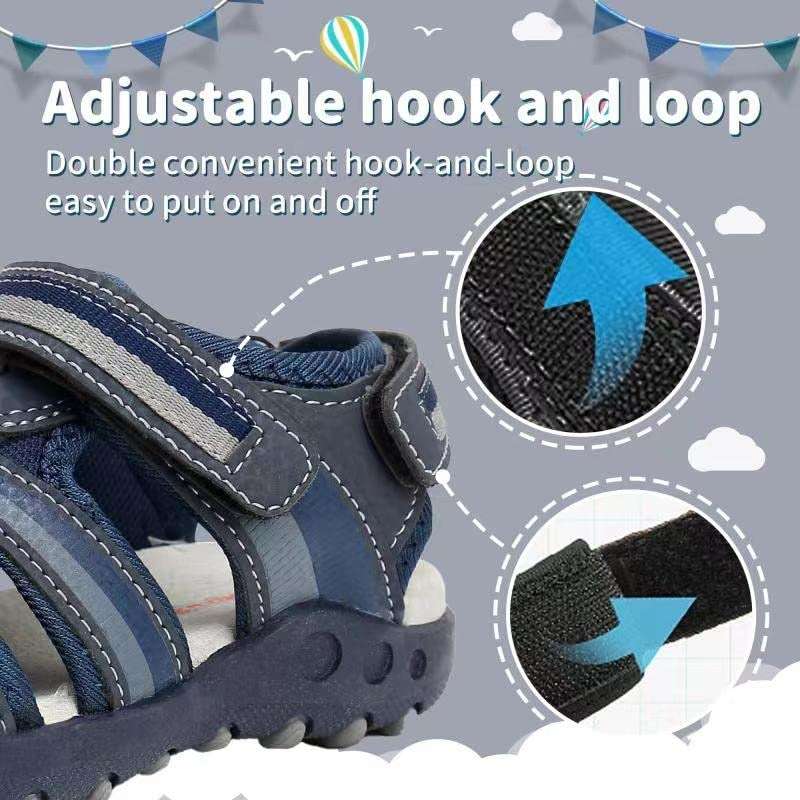 Apakowa Kids Boys Sandals Summer Outdoor Athletic Double Strap Closed-Toe Beach Sandals Sport (Toddler/Little Kid) - Image 4