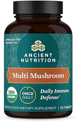 Ancient Nutrition Mushroom Supplement, Organic Multi Mushroom Immune Support Tablet, Supports Stress Response, Gluten Free, Paleo and Keto Friendly, 30 Count - Image 1