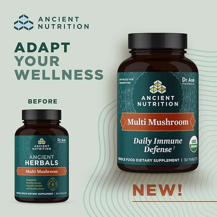 Ancient Nutrition Mushroom Supplement, Organic Multi Mushroom Immune Support Tablet, Supports Stress Response, Gluten Free, Paleo and Keto Friendly, 30 Count - Image 2
