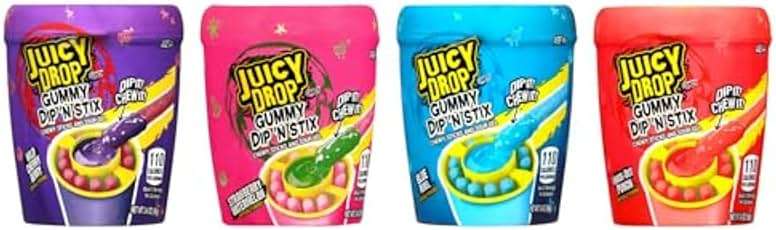 Juicy Drop Gummy Dip 'N Stix - 8 Ct Sweet Gummy Candy & Sour Candy Variety Pack - Assorted Bulk Candy Sticks for Kids Party Favors, Goodie Bag Stuffers & Sweet Treats For Kids - Image 7