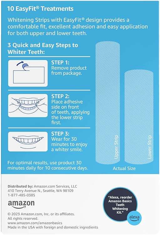 Amazon Basics 10 Day Teeth Whitening Strips Kit, 10 Treatments, 1-Pack, Packaging May Vary - Image 2