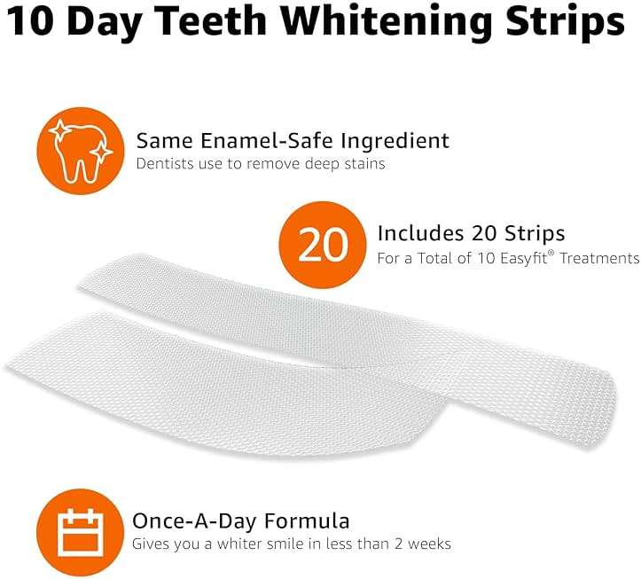 Amazon Basics 10 Day Teeth Whitening Strips Kit, 10 Treatments, 1-Pack, Packaging May Vary - Image 3