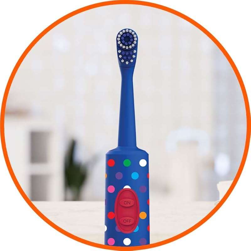 Amazon Basics Kids Electric Toothbrush, Battery Powered, Soft Bristles, Oscillating Brush Head, Ages 4+, 2 Count, 1-Pack (Previously Solimo) - Image 5