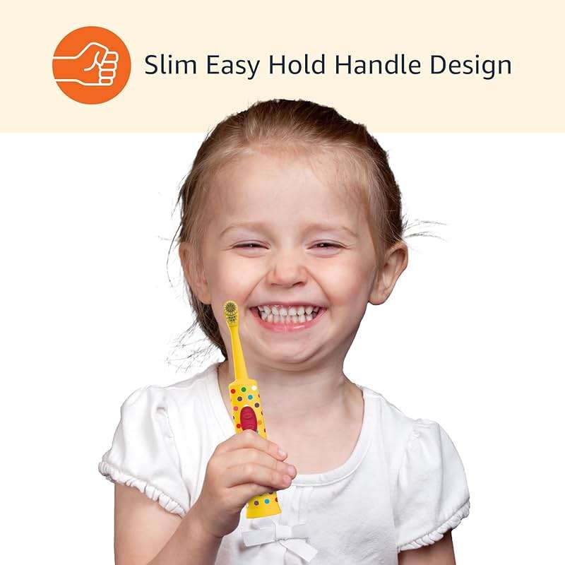 Amazon Basics Kids Electric Toothbrush, Battery Powered, Soft Bristles, Oscillating Brush Head, Ages 4+, 2 Count, 1-Pack (Previously Solimo) - Image 6
