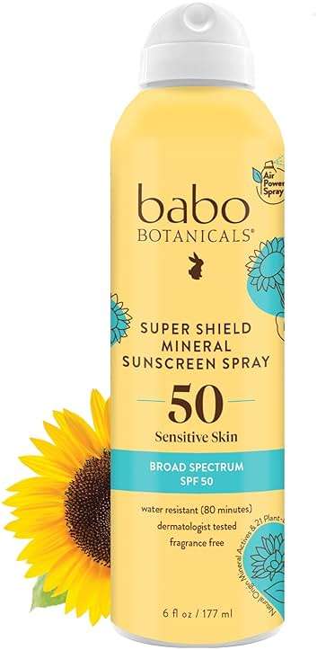 Babo Botanicals, Sunscreen Spray Sheer Sensitive SPF 50, 6 Ounce - Image 1