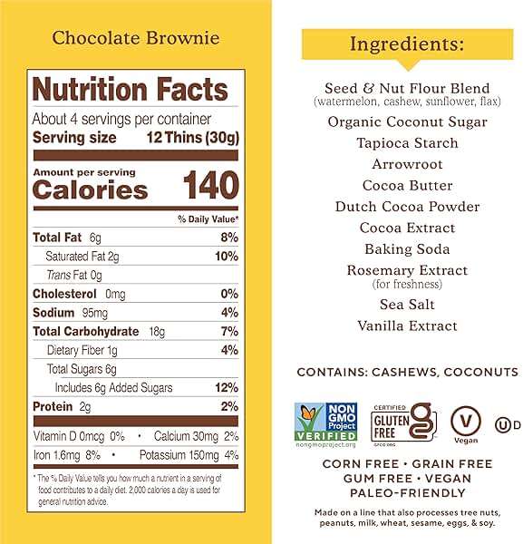 Simple Mills Chocolate Brownie Seed & Nut Flour Sweet Thins, Paleo Friendly & Delicious Sweet Thin Cookies, Good for Snacks, Nutrient Dense, 4.25 oz, Pack of 1 - Image 2