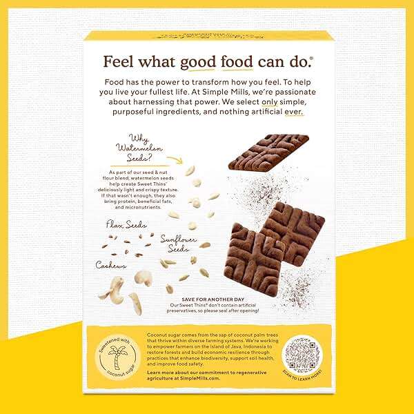 Simple Mills Chocolate Brownie Seed & Nut Flour Sweet Thins, Paleo Friendly & Delicious Sweet Thin Cookies, Good for Snacks, Nutrient Dense, 4.25 oz, Pack of 1 - Image 5