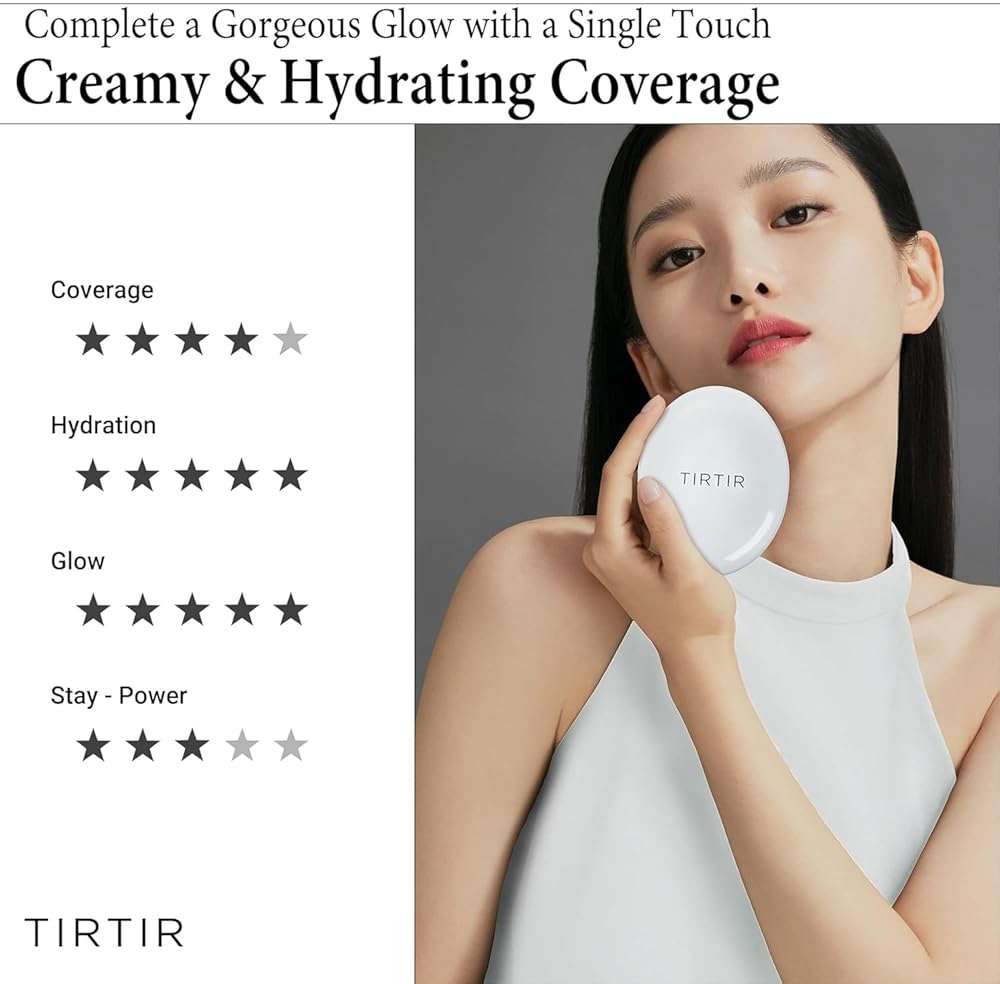 TIRTIR My Glow Cream Cushion | Natural Coverage, Hydrating, Dewy, Glow Finish, 24-Hours Long Lasting, Moisture barrier, Korean Cushion, Pack of 1 (0.63 oz.), #21N Ivory - Image 3