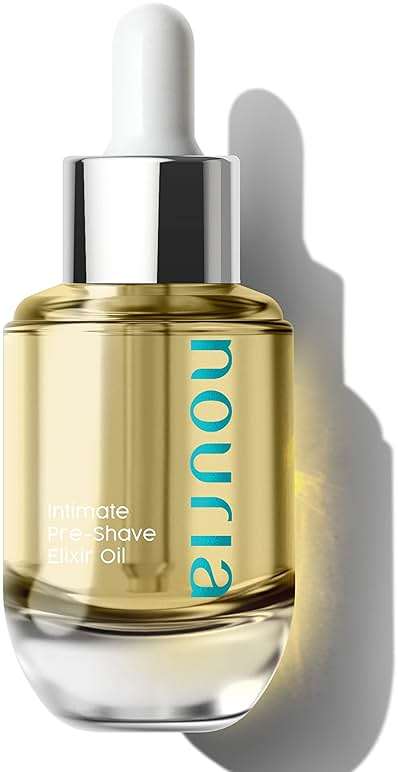 IntiMD Nouria Intimate Pre-Shave Elixir Oil, HydroLock moisturizer conditioner nourishing formula helps with Ingrown Hair, Itch, Razor Bump, Razor Burns for Bikini Area, Legs, Underarm - Image 1