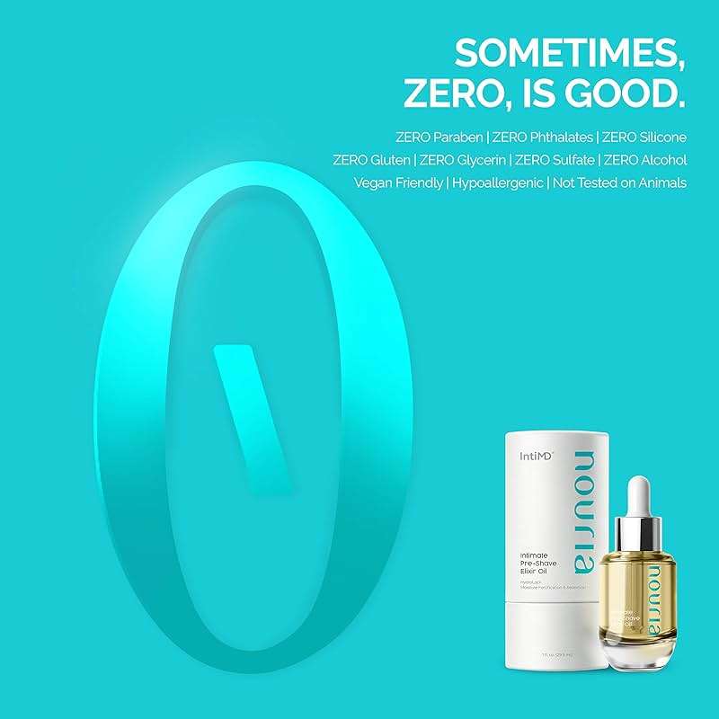 IntiMD Nouria Intimate Pre-Shave Elixir Oil, HydroLock moisturizer conditioner nourishing formula helps with Ingrown Hair, Itch, Razor Bump, Razor Burns for Bikini Area, Legs, Underarm - Image 9