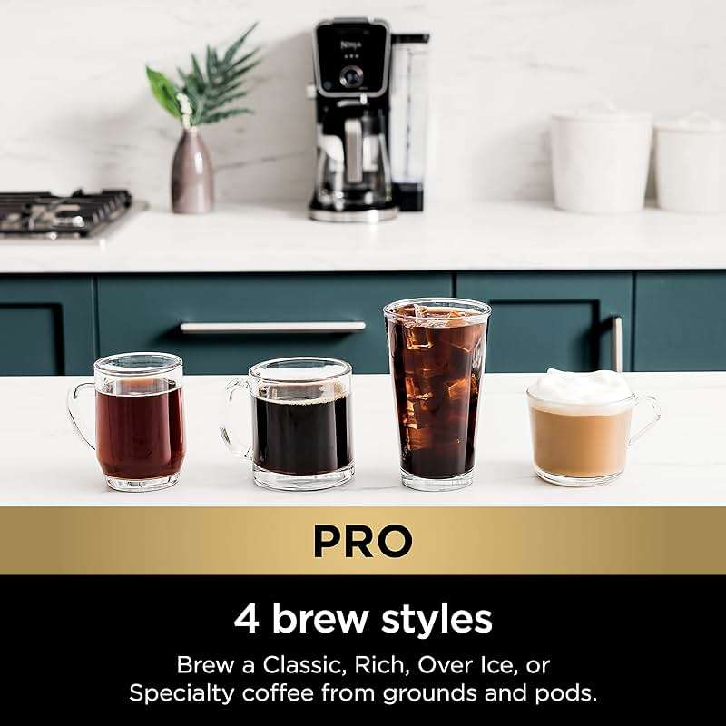Ninja Specialty Drip Coffee Maker | DualBrew™ Pro Specialty Coffee Machine w/ Frother, Paper Filter | Brew with Pods & Grounds, K Cups Compatible | 4 Brew Styles, 13 Cup to Pot Sizes | Black, CFP301 - Image 4