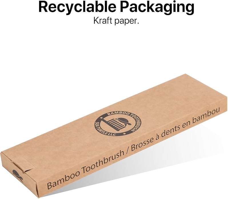 Sea Turtle Plant-Based Bristles, Bamboo Toothbrushes, Soft Natural Toothbrush for Adults (4 Pack) - Image 3