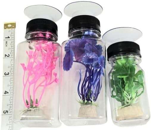 Aquarium Decor Plastic Plants Suction Cups 2 Large 1 Medium Bottles Turtles Pets Platforms Earrings Handmade - Image 2