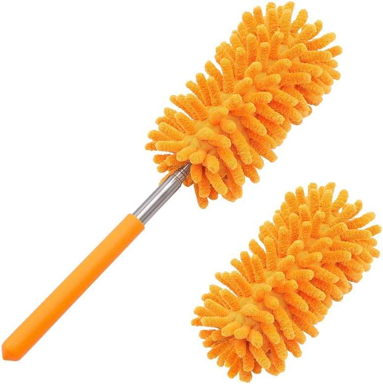 Microfiber Duster for Cleaning, Tukuos Hand Washable Dusters with 2pcs Replaceable Microfiber Head, Extendable Pole, Detachable Cleaning Supplies for Office, Car, Window, Furniture, Ceiling Fan - Image 1