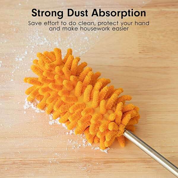 Microfiber Duster for Cleaning, Tukuos Hand Washable Dusters with 2pcs Replaceable Microfiber Head, Extendable Pole, Detachable Cleaning Supplies for Office, Car, Window, Furniture, Ceiling Fan - Image 3