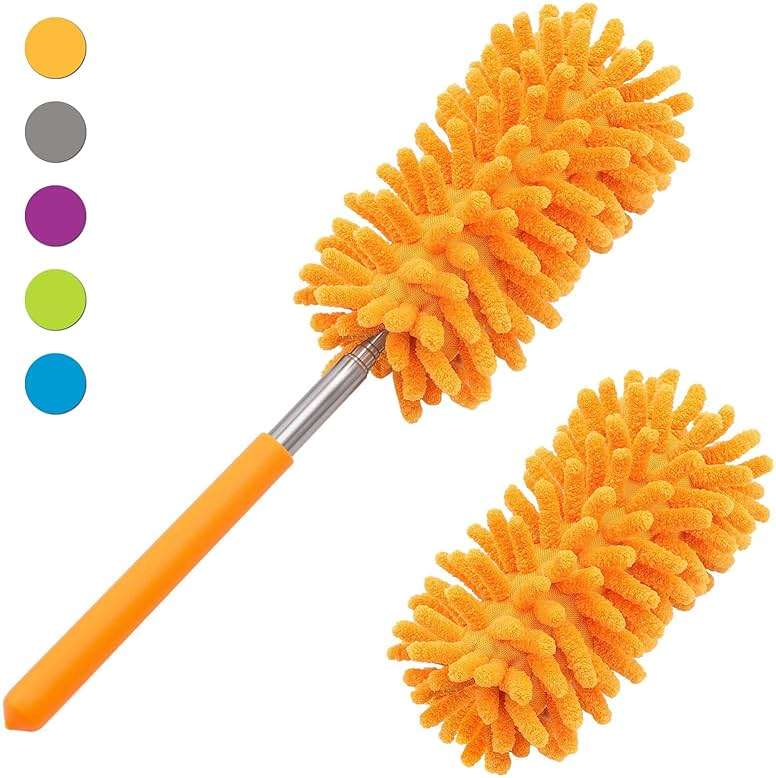 Microfiber Duster for Cleaning, Tukuos Hand Washable Dusters with 2pcs Replaceable Microfiber Head, Extendable Pole, Detachable Cleaning Supplies for Office, Car, Window, Furniture, Ceiling Fan - Image 7
