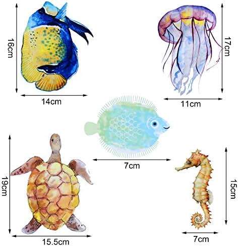 Zonon 116 Pcs Ocean Wall Decals Under The Sea Party Decoration Fish Nursery Wall Decals Removable Marine Animals Stickers Cute Art for Classroom Bedroom Living Room Bathroom Decor(Lovely Colors) - Image 2