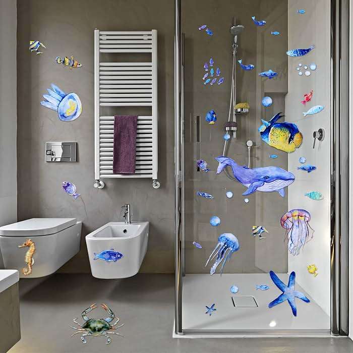 Zonon 116 Pcs Ocean Wall Decals Under The Sea Party Decoration Fish Nursery Wall Decals Removable Marine Animals Stickers Cute Art for Classroom Bedroom Living Room Bathroom Decor(Lovely Colors) - Image 6