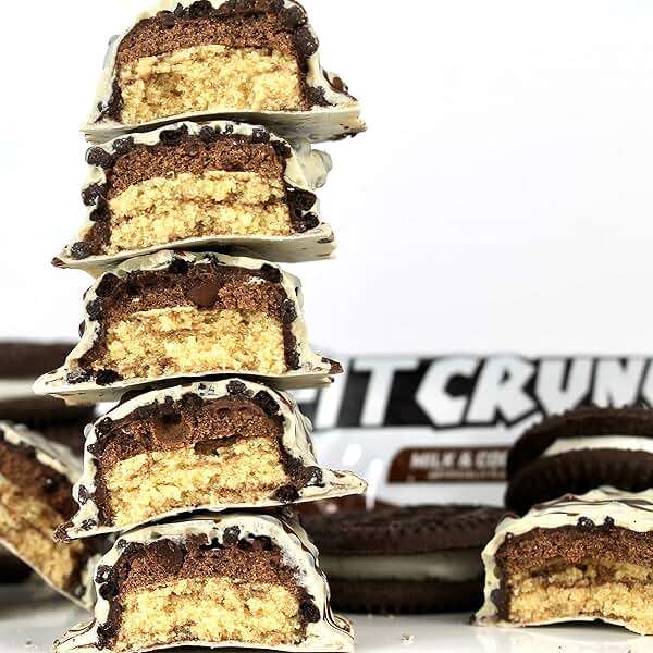 FITCRUNCH Full Size Protein Bars, Designed by Robert Irvine, World’s Only 6-Layer Baked Bar, Just 6g of Sugar & Soft Cake Core (12 Count, Milk & Cookies) - Image 5