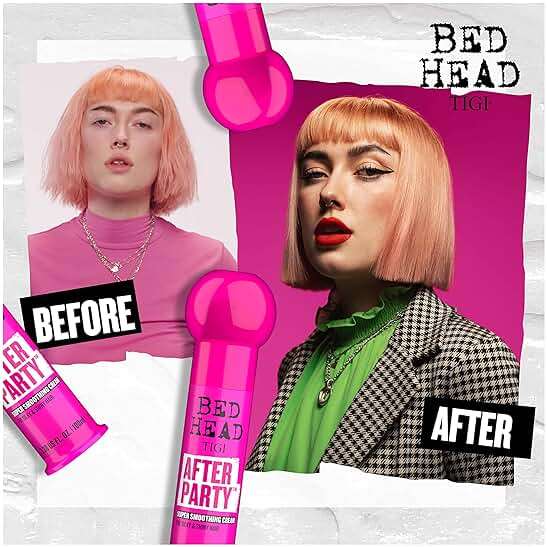 Bed Head by TIGI After Party Super Smoothing Cream – Anti Frizz Hair Styling Product, Humidity Protection for Frizzy or Dull Hair, Travel Size 1.69 fl oz - Image 5