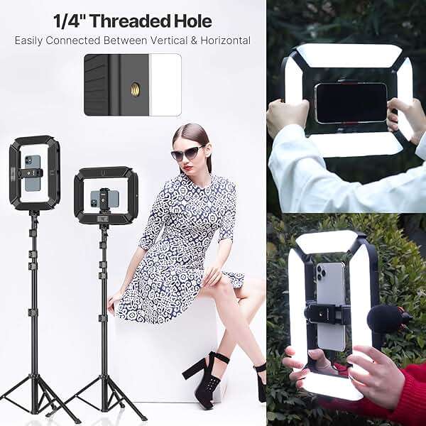 Smartphone Video Rig PICTRON U200 Handheld LED Ring Light Selfie Light Phone Video Stabilizer for Camera, Smartphone, Action Camera, YouTube, Setup, Filmmaking, Makeup, Vlogging - Image 4