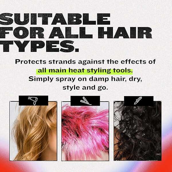 TIGI Bed Head Some Like It Hot Heat Styling and Protection Spray with Anti-Humidity Shield, Tames Frizz and Reduces Breakage, 3.38 fl oz - Image 5