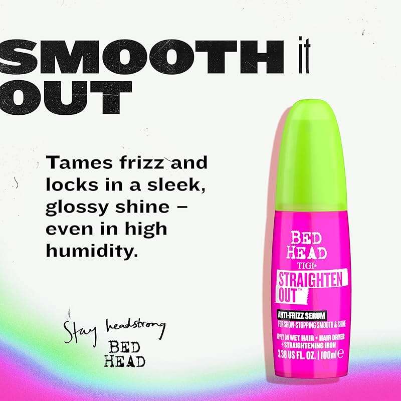 TIGI Bed Head Straighten Out Anti-Frizz Serum for Smooth and Shine, Sulfate-Free Styling Serum for All Hair Types - Image 2