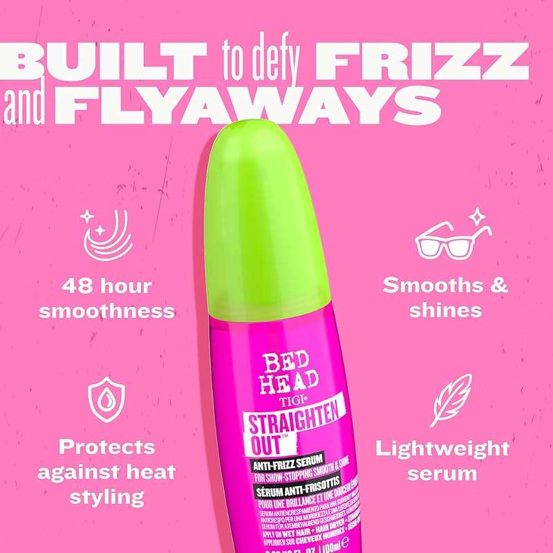 TIGI Bed Head Straighten Out Anti-Frizz Serum for Smooth and Shine, Sulfate-Free Styling Serum for All Hair Types - Image 3