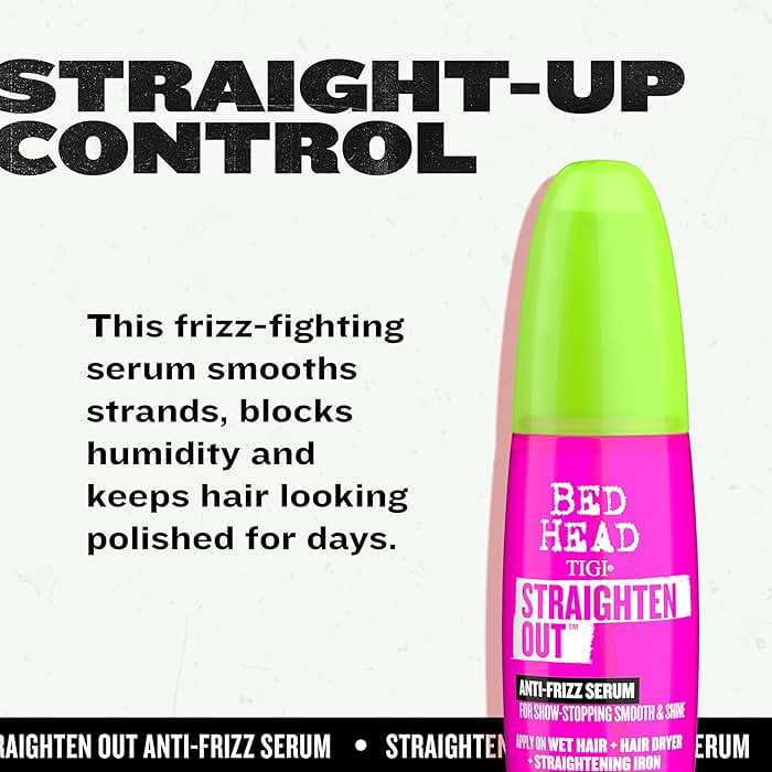 TIGI Bed Head Straighten Out Anti-Frizz Serum for Smooth and Shine, Sulfate-Free Styling Serum for All Hair Types - Image 4
