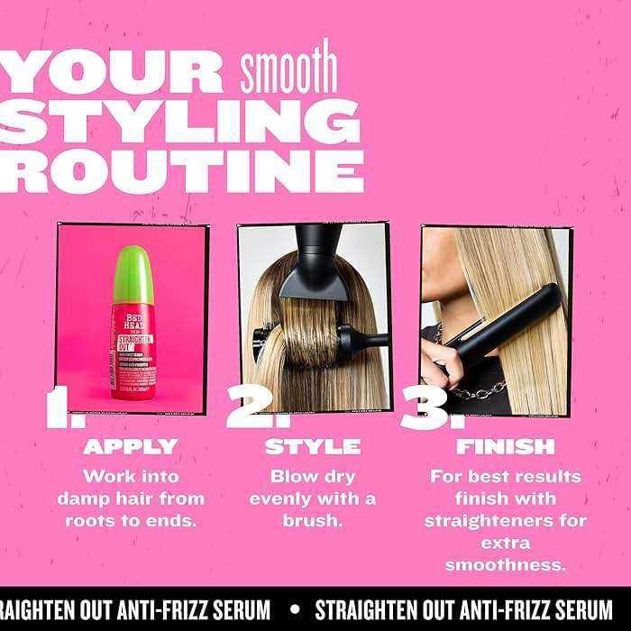TIGI Bed Head Straighten Out Anti-Frizz Serum for Smooth and Shine, Sulfate-Free Styling Serum for All Hair Types - Image 6