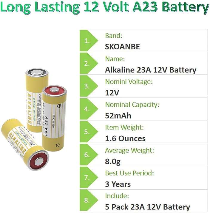KaPonsec 5 Pack Alkaline L1028F 23A 12 Volt Batteries for Celling Fan and Remote - Image 2