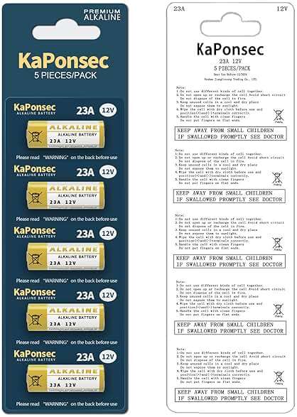 KaPonsec 5 Pack Alkaline L1028F 23A 12 Volt Batteries for Celling Fan and Remote - Image 6